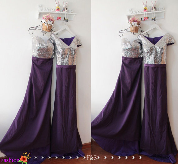 Sparkly Sequin Prom Dress,long Mermaid Prom Dress,sequin Bridesmaid Dress,plus Size Prom Dress,evening Formal Dress,purple Bridesmaid Dress