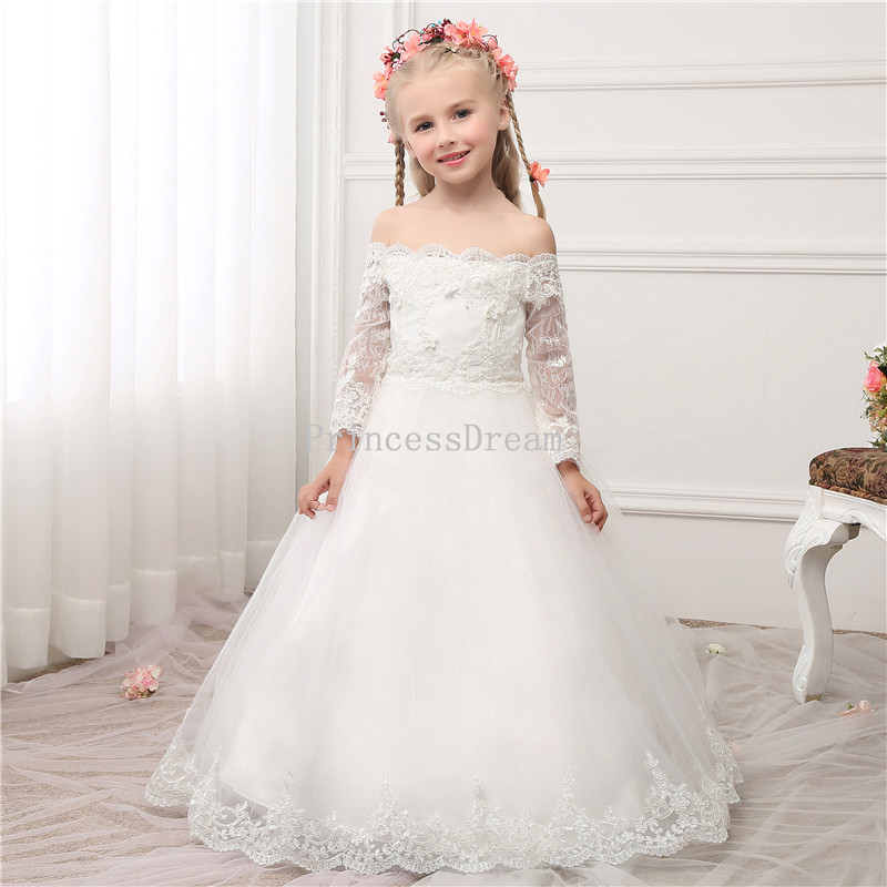 off the shoulder first communion dresses