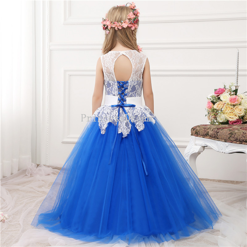 Royal Blue Princess Dress For Girl,royal Blue Flower Girl Dress,royal