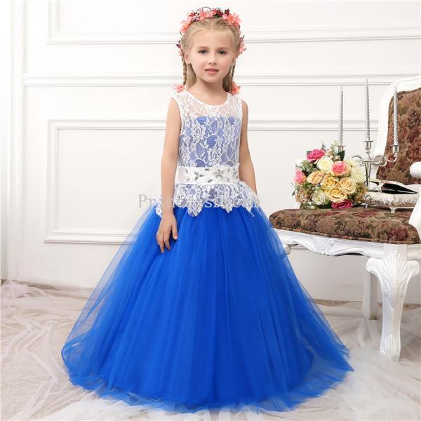 Royal Blue Princess Dress For Girl,royal Blue Flower Girl Dress,royal ...