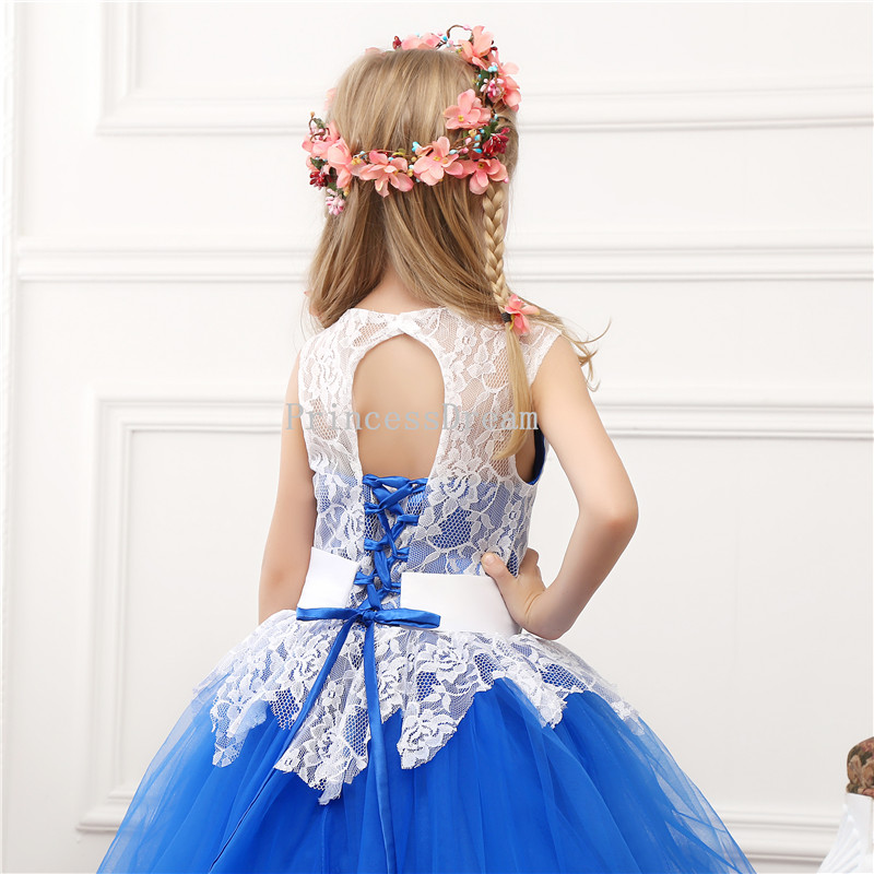 Royal Blue Princess Dress For Girl,Royal Blue Flower Girl Dress,Royal Blue Kid Dress For Wedding